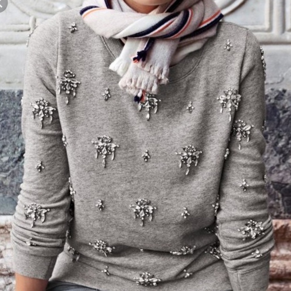 J crew chandelier jeweled sweater